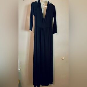 Elegant Black V-Neck Dress